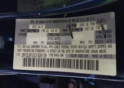 2018 Toyota Yaris Ia из США, поврежденный, VIN 3MYDLBYV3JY328106